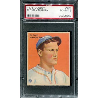 1933 Goudey Baseball #229 Floyd Vaughan PSA 6 (EX-MT) *8368