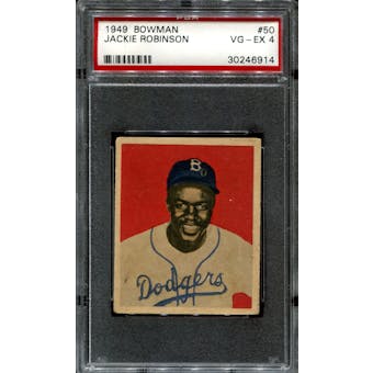 1949 Bowman Baseball #50 Jackie Robinson PSA 4 (VG-EX) *6914