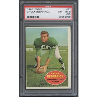 1960 Topps Football #87 Chuck Bednarik PSA 8 (NM-MT) (OC) *6088