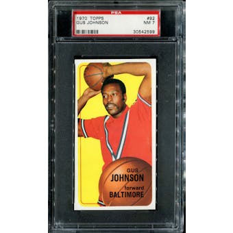 1970/71 Topps Basketball #92 Gus Johnson PSA 7 (NM) *2599