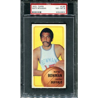 1970/71 Topps Basketball #138 Nate Bowman PSA 8 (NM-MT) *2603