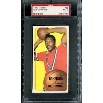 1970/71 Topps Basketball #92 Gus Johnson PSA 7 (NM) *2724