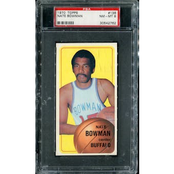 1970/71 Topps Basketball #138 Nate Bowman PSA 8 (NM-MT) *2762
