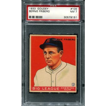 1933 Goudey Baseball #105 Bernie Friberg PSA 7 (NM) *9151