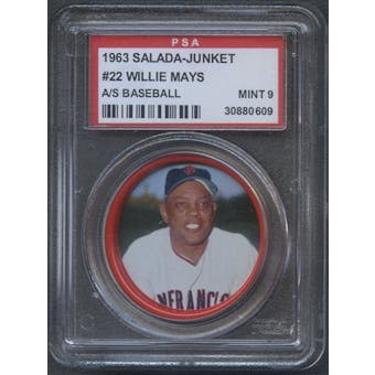 1963 Salada-Junket Baseball Coin #22 Willie Mays PSA 9 (MINT) *0609