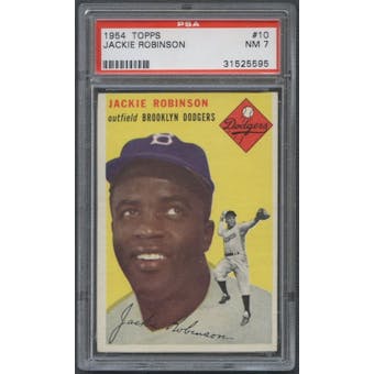 1954 Topps Baseball #10 Jackie Robinson PSA 7 (NM) *5595