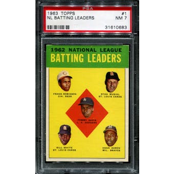 1963 Topps Baseball #1 NL Batting Leaders PSA 7 (NM) *0683