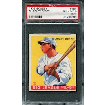 1933 Goudey Baseball #184 Charley Berry PSA 8 (NM-MT) *8591