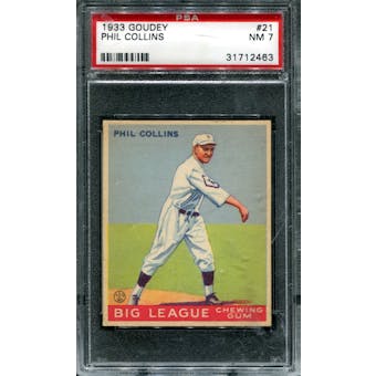 1933 Goudey Baseball #21 Phil Collins PSA 7 (NM) *2463