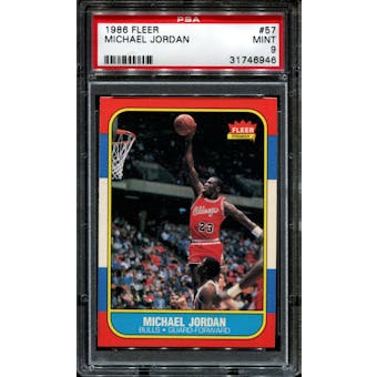 1986/87 Fleer Basketball #57 Michael Jordan Rookie PSA 9 (MINT) *6946