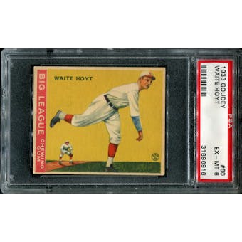 1933 Goudey Baseball #60 Waite Hoyt PSA 6 (EX-MT) *6916