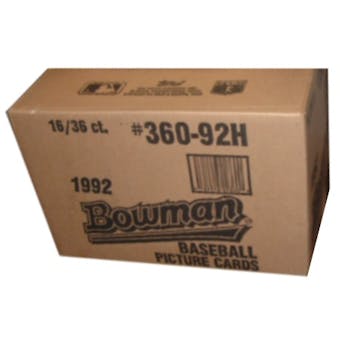 1992 Bowman Baseball Hobby 16-Box Case
