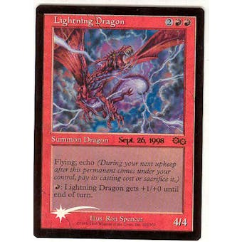 Magic the Gathering Urza's Saga Single Lightning Dragon (Prerelease) Foil - SLIGHT PLAY (SP)