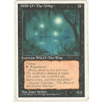 Magic the Gathering 4th Edition Single Will-o'-the-Wisp - SLIGHT PLAY (SP)