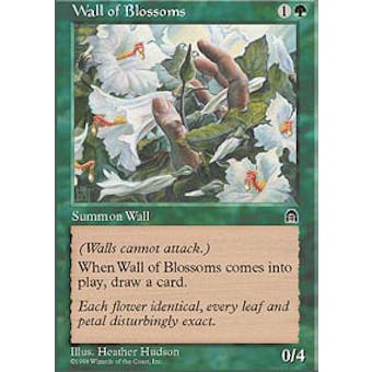 Magic the Gathering Stronghold Single Wall of Blossoms - SLIGHT PLAY (SP)