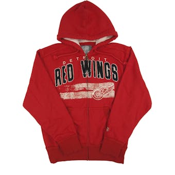 Detroit Red Wings Old Time Hockey Sumner Red Full Zip Hoodie (Adult M)