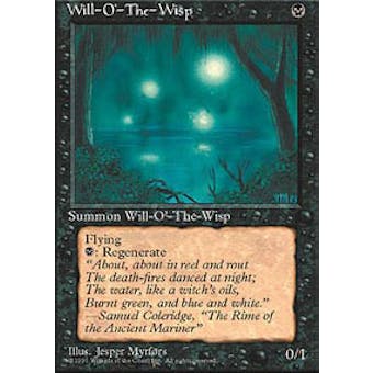 Magic the Gathering 4th Edition Single Will-o'-the-Wisp - MODERATE PLAY (MP)