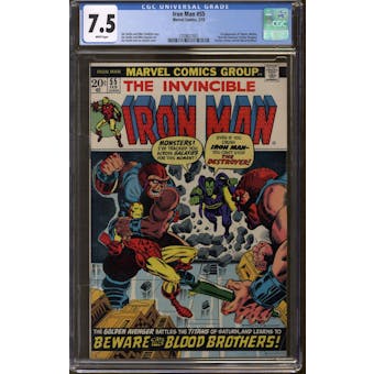 Iron Man #55 CGC 7.5 (W) *3709827001* - (Hit Parade Inventory)