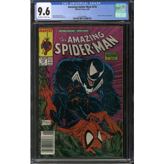 Amazing Spider-Man #316 CGC 9.6 (OW-W) Newsstand *3731436004*