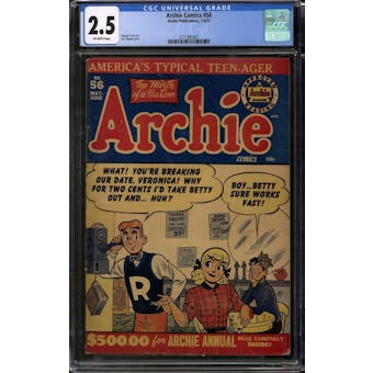 Archie Comics #56 CGC 2.5 (OW) *3771905002*