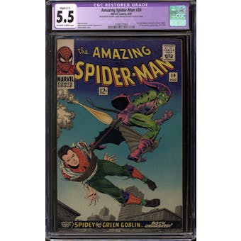 Amazing Spider-Man #39 CGC 5.5 Slight (C-1) Restoration (OW-W) *3788037003*