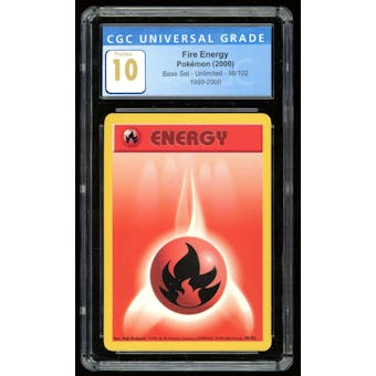 Pokemon Base Set Unlimited Fire Energy 98/102 CGC 10