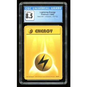 Pokemon Base Set Unlimited Lightning Energy 100/102 CGC 8.5