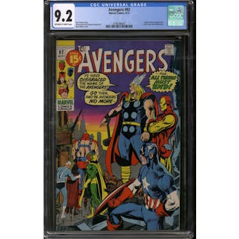 Avengers #92 CGC 9.2 (OW-W) *3796396007*
