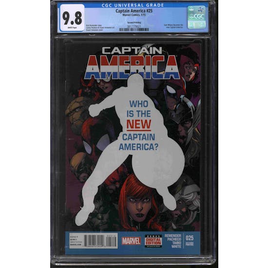 Captain America #25 2nd Printing CGC 9.8 (W) *3817779021*