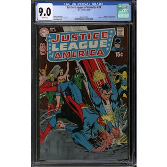 Justice League of America #74 CGC 9.0 (W) *3834137002*
