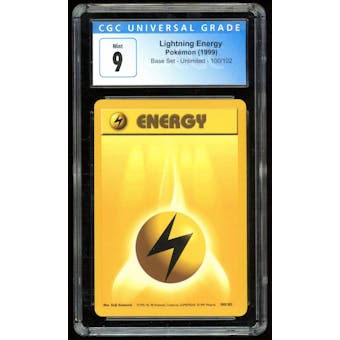 Pokemon Base Set Unlimited Lightning Energy 100/102 CGC 9