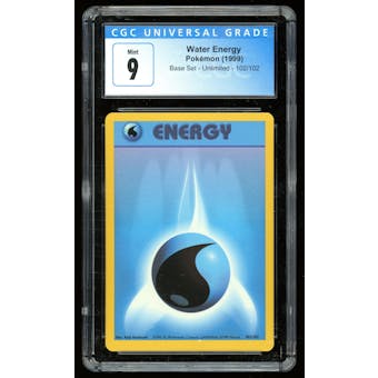 Pokemon Base Set Unlimited Water Energy 102/102 CGC 9