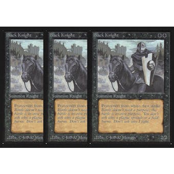 Magic the Gathering Collector's Edition Black Knight Lot of 3 - SLIGHT PLAY (SP)