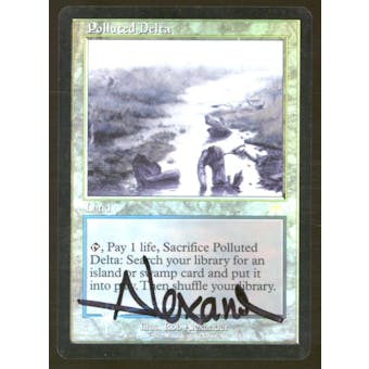 Magic the Gathering Onslaught FOIL Polluted Delta - SLIGHT PLAY minus (SP-) Signed Clouding