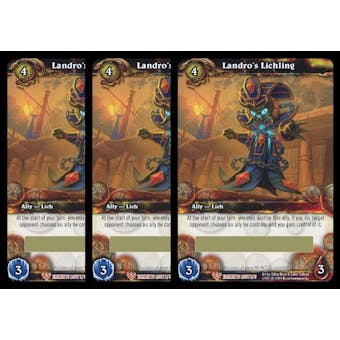 World of Warcraft War of the Elements Landro's Lichling Unscratched Loot Card 3x LOT