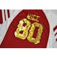 San Francisco 49ers Jerry Rice Majestic Red HOF Draft Him VII V-Neck Tee Shirt (Womens M)