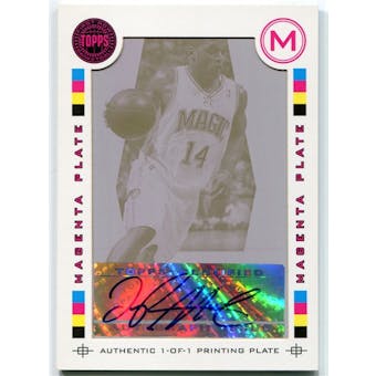 2005/06 Topps First Row Signature Dish Press Plates Magenta Jameer Nelson 1/1