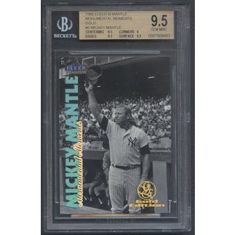 1998 Fleer Tradition #9 Mickey Mantle Monumental Moments Gold #26/51 BGS 9.5