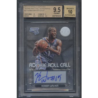 2012/13 Totally Certified #21 Kemba Walker Rookie Roll Call Auto BGS 9.5