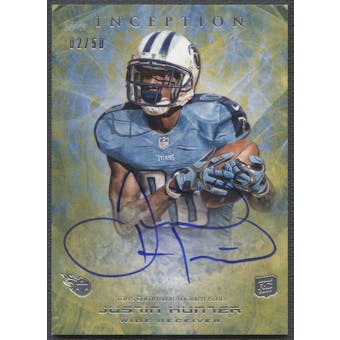 2013 Topps Inception #118 Justin Hunter Yellow Rookie Auto #02/50
