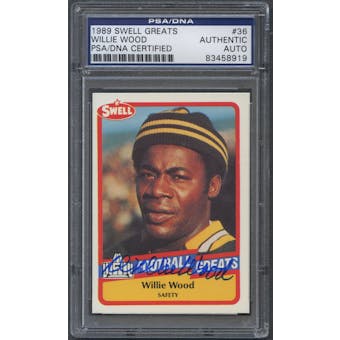 1989 Swell Greats #36 Willie Wood Signed Auto PSA DNA