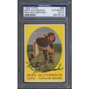 1958 Topps #59 Mike McCormack Signed Auto PSA DNA