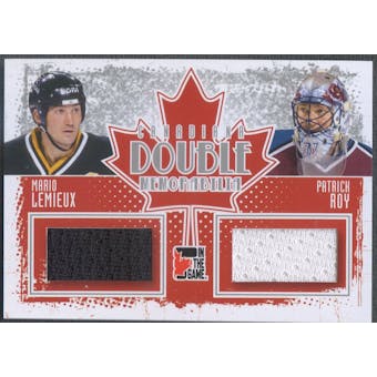 2011/12 In The Game Canadiana #DM13 Mario Lemieux & Patrick Roy Double Memorabilia Silver Jersey