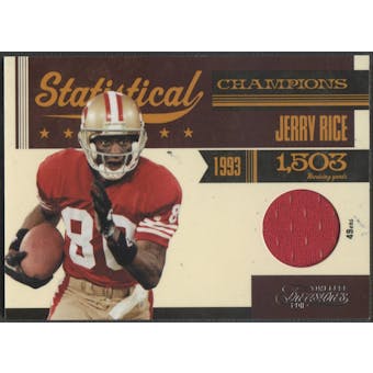 2011 Timeless Treasures #4 Jerry Rice Statistical Champions Materials Jersey #092/100