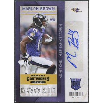 2013 Panini Contenders #196A Marlon Brown Rookie Auto