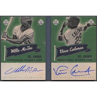 2013 Panini America's Pastime #7 Willie McGee & Vince Coleman Superstar Scripts Booklets Holo Silver Auto #3/5