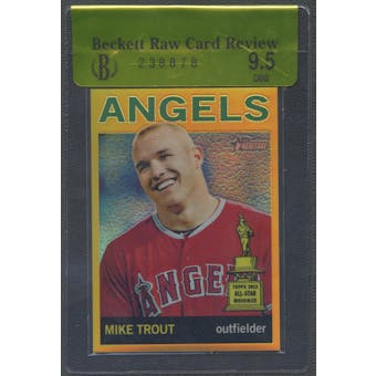 2013 Topps Heritage #HC10 Mike Trout Chrome Gold Refractor Rookie #1/5 BGS 9.5 Raw Card Review