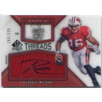 2012 Upper Deck SP Authentic Rookie Threads Autographs #RTRW Russell Wilson RC Autograph /335