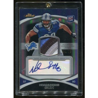 2010 Topps Finest Ndamukong Suh Rookie Refractor Auto 3/75 4 color Patch Graded PSA 10!