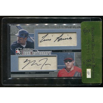 2011 ITG Heroes & Prospects Dual Autographs Mike Trout RC Year Tim Raines silver /9 BGS
